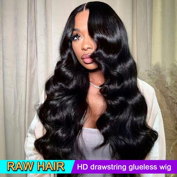 Raw Vietnamese Hair 5x5 Body Wave Drawstring HD Glueless Wig Pre Plucked Pre Bleached Pre Cut 100% Human Hair Wig 250% Density