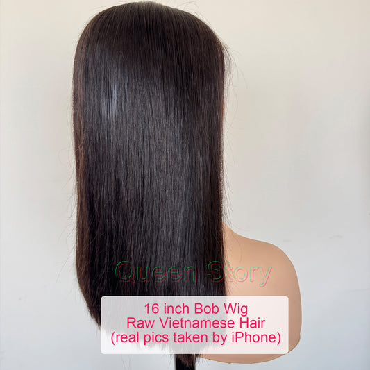 SDD 5x5 HD Lace Wigs Raw Vietnamese Hair Natural Color Bone Straight Bob Wig Bleached Knots 200% Human Hair Wigs
