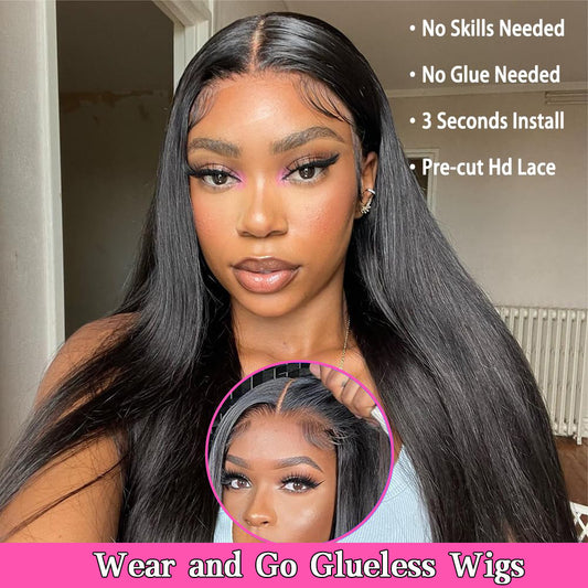 Burmese Top Virgin Hair 100% Human Hair Glueless Wig 13x4 Wear to Go Lace Wig Straight (HD-Lace)