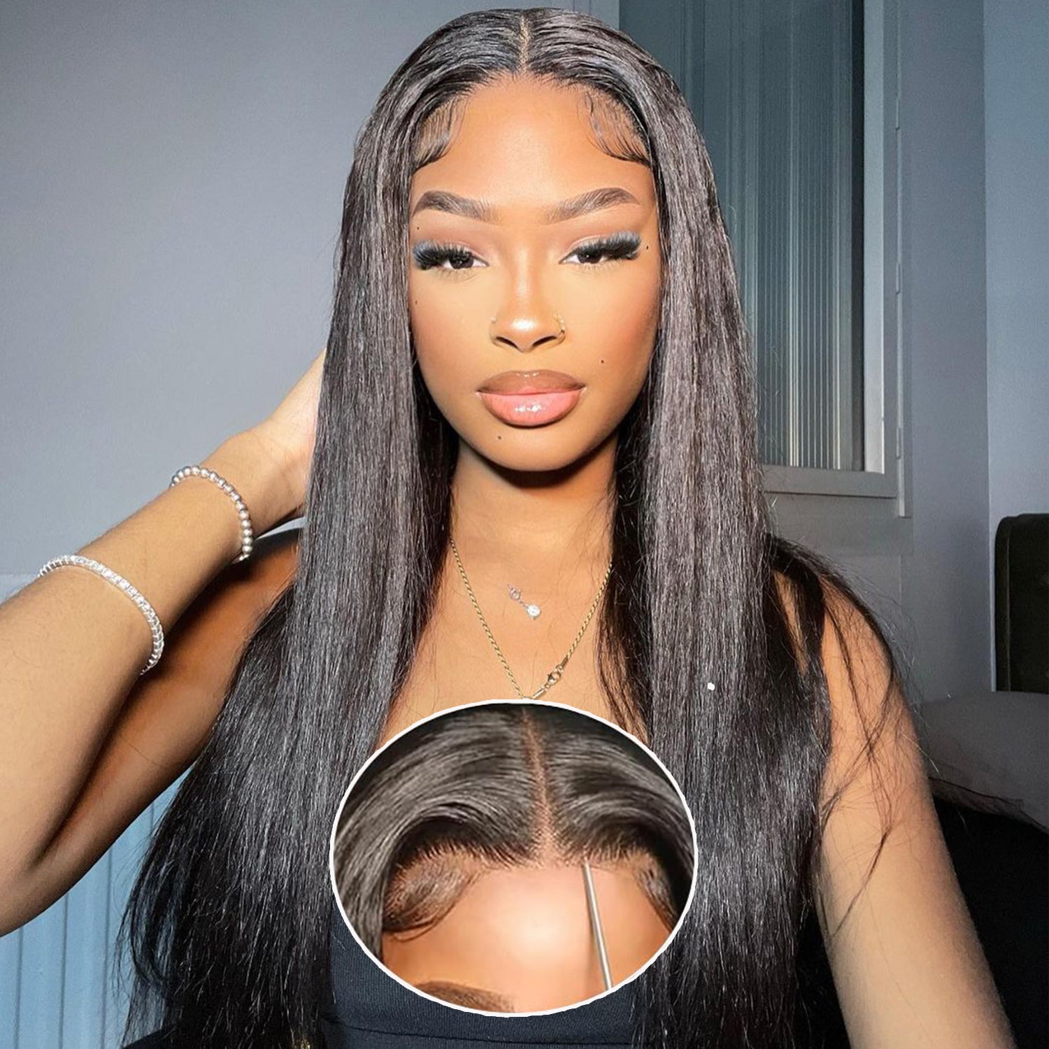 Burmese Top Virgin Hair 100% Human Hair Glueless Wig 6x5 Wear to Go Lace Wig Straight (HD-Lace)